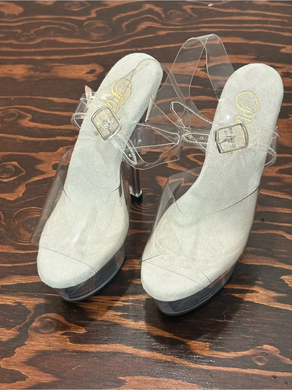 Pleasers Clear Platform High Heel Sandals - Transparent PVC